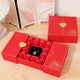 Red heart-shaped rose flower box