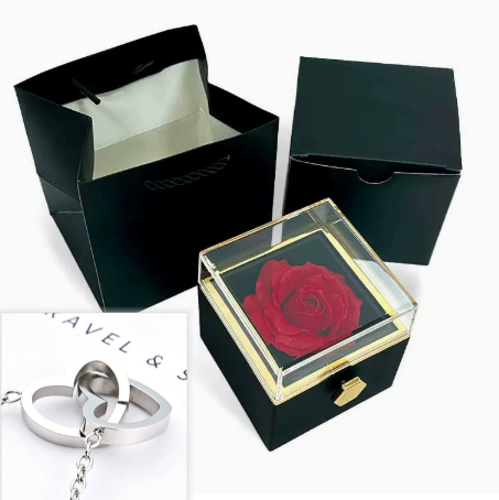 Coffret Rotatif & Collier Cœur · Sac Cadeau Inclus