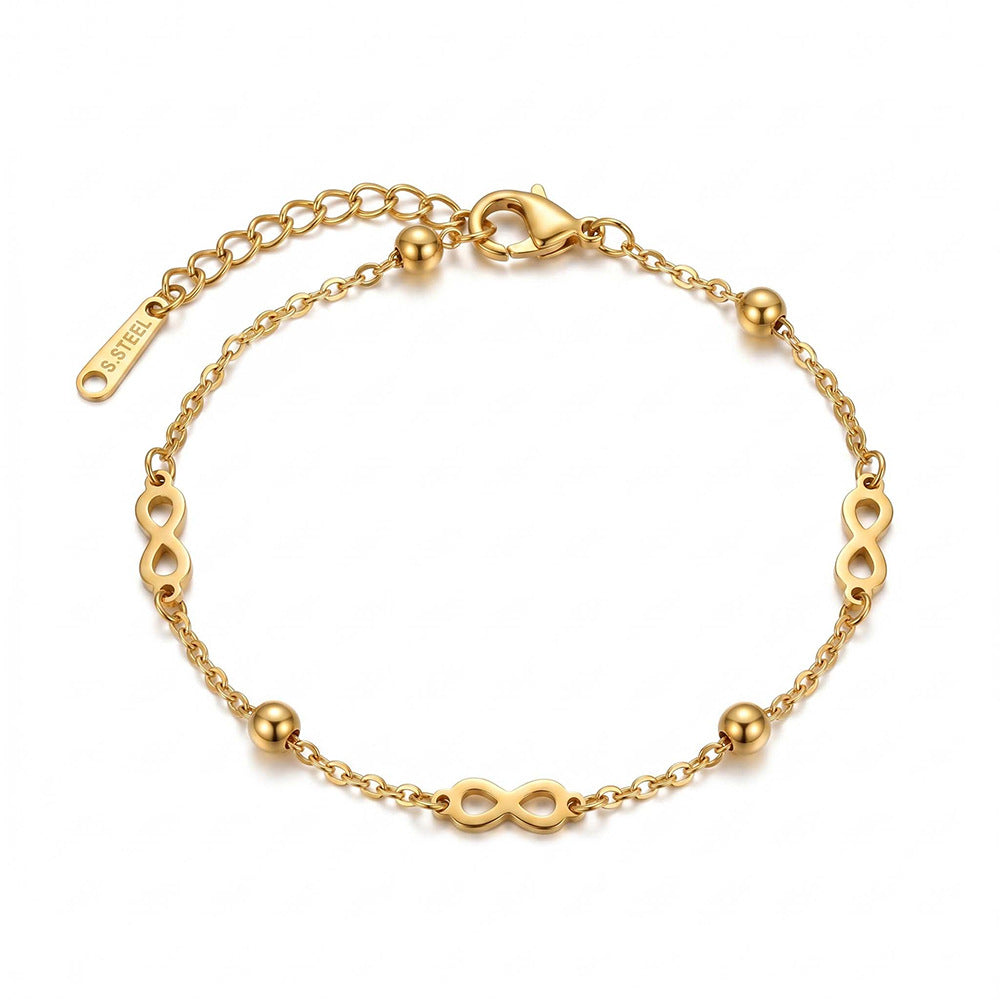 Bracelet Infini · Perles Dorées