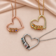 Heart & Engraved Rings Pendant Necklace