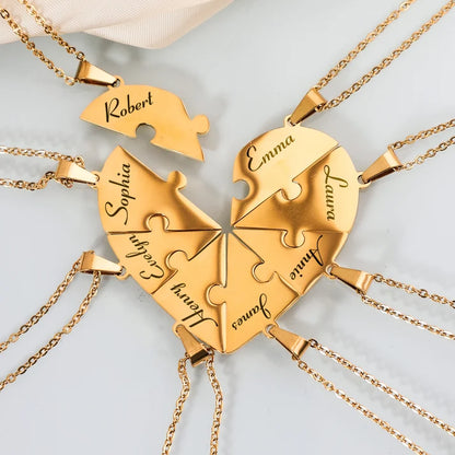 Collier Puzzle Cœur Séparable (2 à 8 Pièces) - 05 généré lifestyle ia