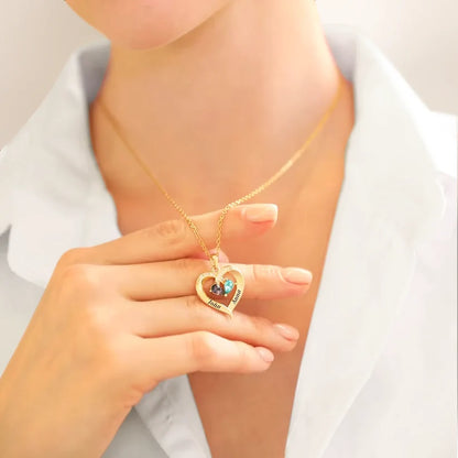 Collier Cœur Silhouette Goutte Diamant & Carte Message - 06 photo produit originale