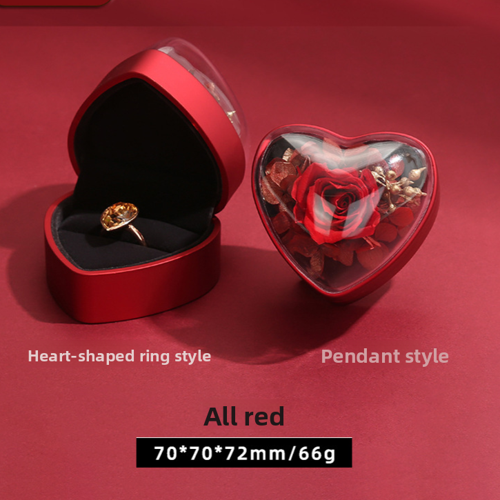 Heart-shaped ring box, single ring box