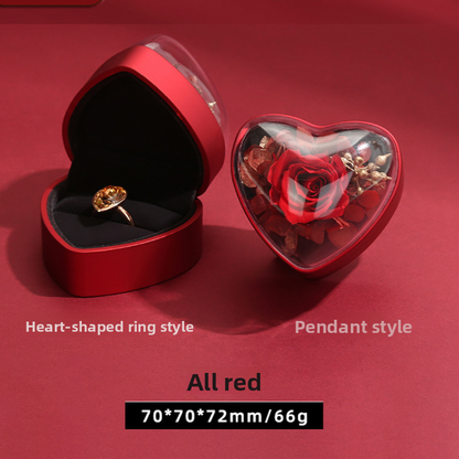 Heart-shaped ring box, single ring box