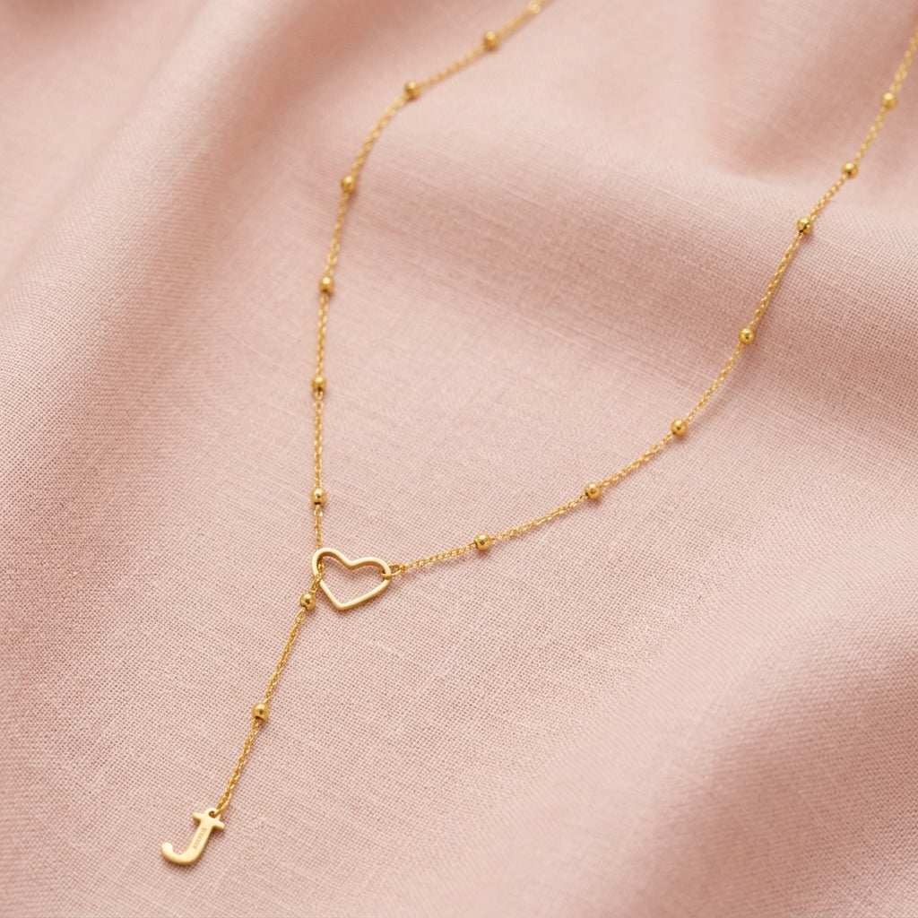 Collier Initiale · Cœur Ajouré