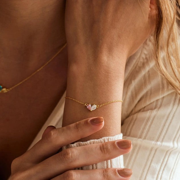 Bracelet Cœur Scintillant · Chaîne Ajustable