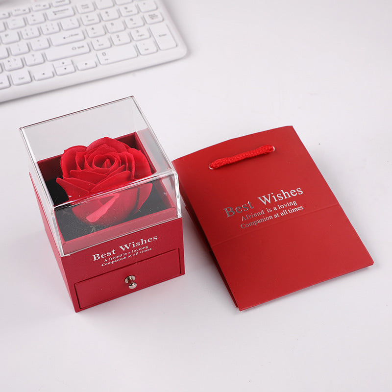Rose Flower Jewelry Box, Necklace, Earrings, Bracelet, Jewelry Ring Box, Pendant, Bracelet, Jewelry Box, Drawer, Large Packaging Box