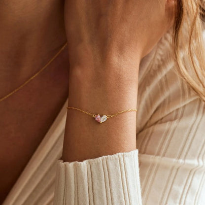 Bracelet Cœur Scintillant · Chaîne Ajustable