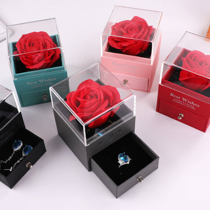 Rose Flower Jewelry Box, Necklace, Earrings, Bracelet, Jewelry Ring Box, Pendant, Bracelet, Jewelry Box, Drawer, Large Packaging Box