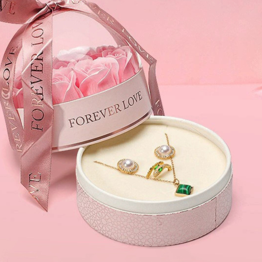 Festival Nine Roses Gift Box Ring Necklace Jewelry Box