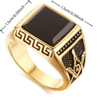 Bague Géométrique Rétro · Pierre d’Imitation