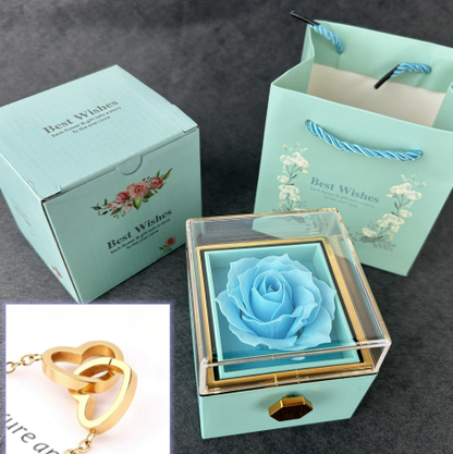Coffret Rotatif & Collier Cœur · Sac Cadeau Inclus