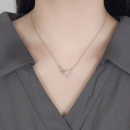 Collier Cœurs Entrelacés · Zircon Argenté