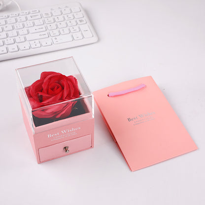 Rose Flower Jewelry Box, Necklace, Earrings, Bracelet, Jewelry Ring Box, Pendant, Bracelet, Jewelry Box, Drawer, Large Packaging Box