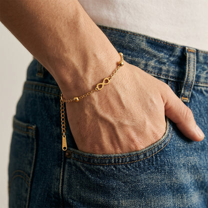 Bracelet Infini · Perles Dorées