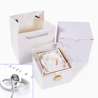 Coffret Rotatif & Collier Cœur · Sac Cadeau Inclus