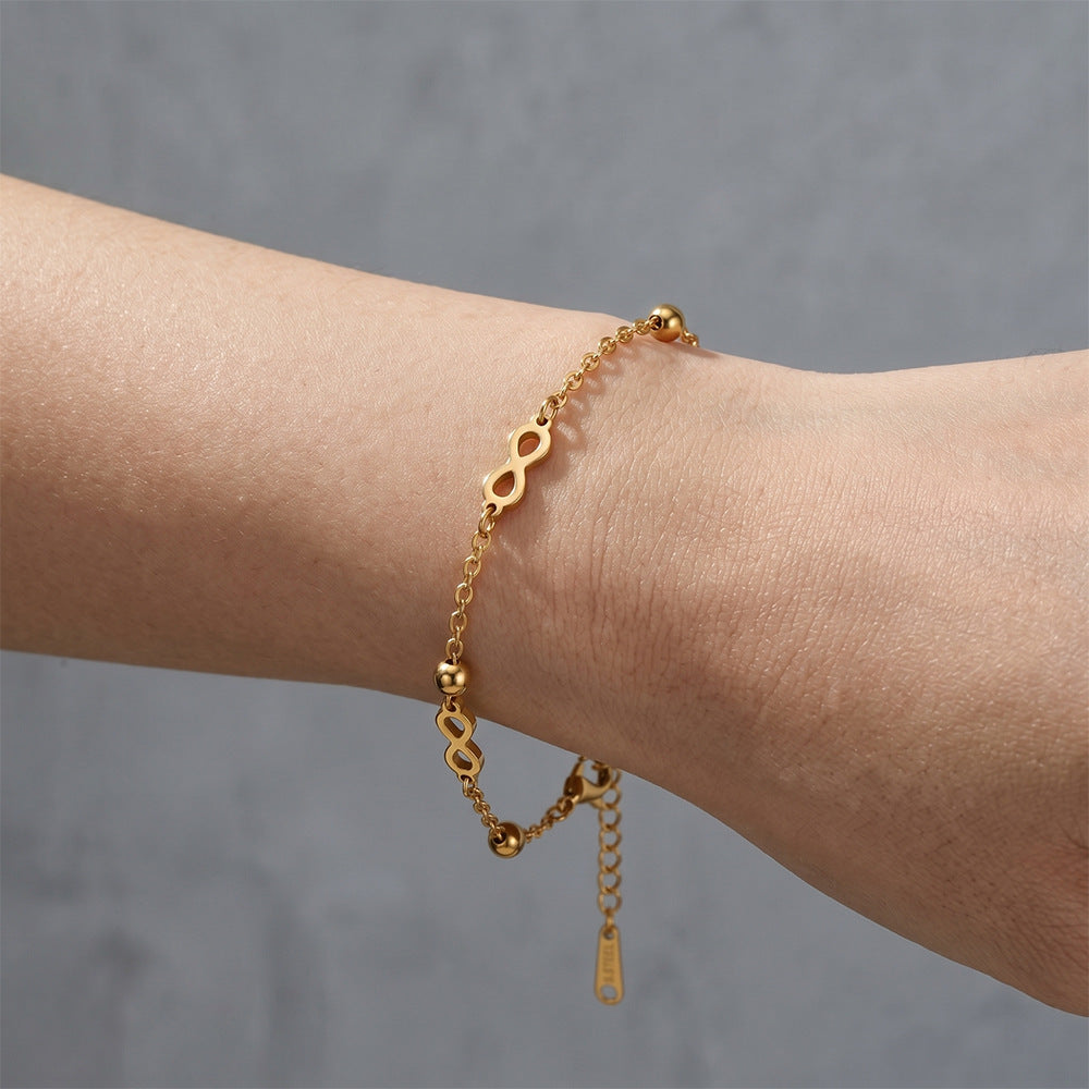 Bracelet Infini · Perles Dorées