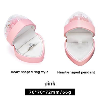 Heart-shaped ring box, single ring box