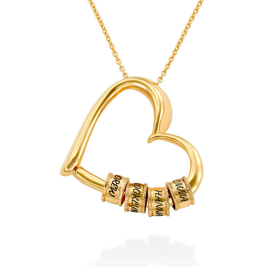 Collier Pendentif Cœur Gravé