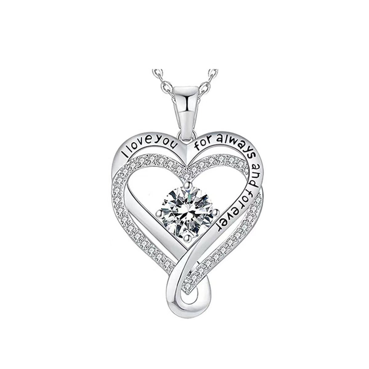 Collier Cœur Solitaire Zircon & Pierre de Naissance en Argent 925 - Vue 13 · Caelia Paris