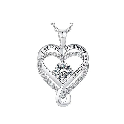 Collier Cœur Solitaire Zircon & Pierre de Naissance en Argent 925 - Vue 13 · Caelia Paris
