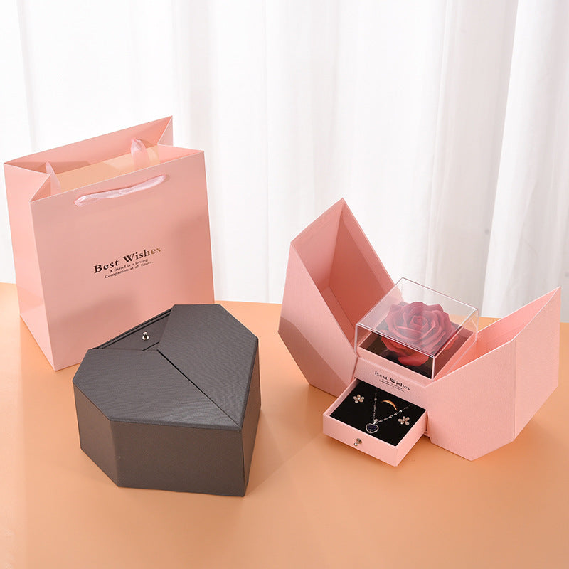 Valentine's Day rose acrylic jewelry gift box