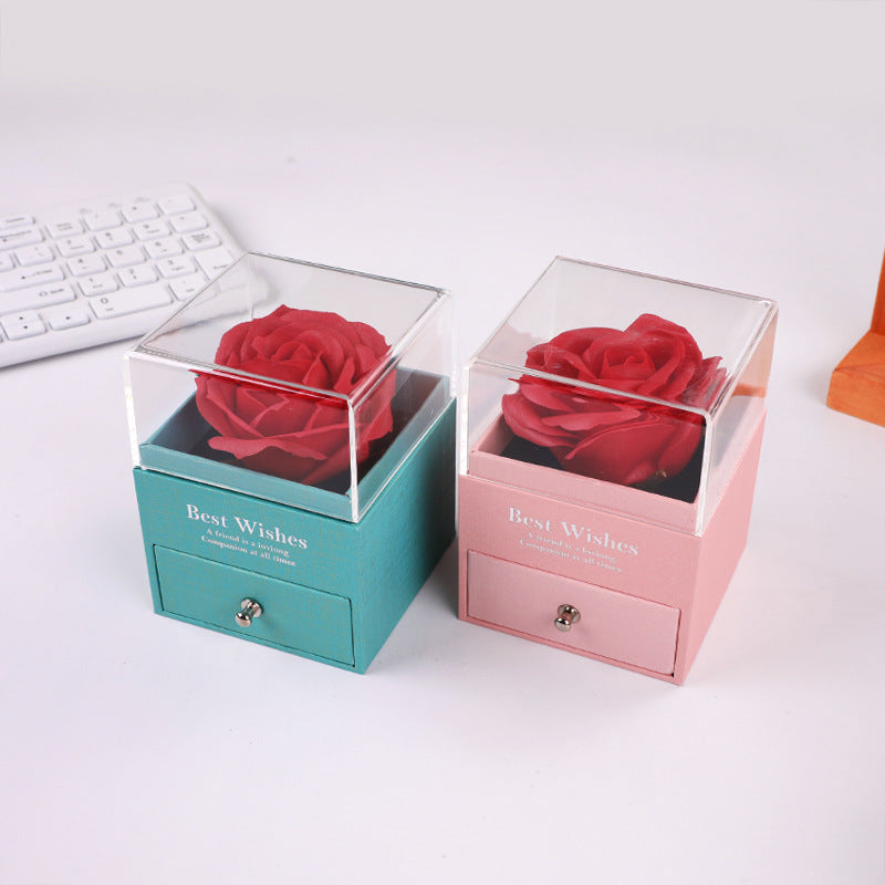 Rose Flower Jewelry Box, Necklace, Earrings, Bracelet, Jewelry Ring Box, Pendant, Bracelet, Jewelry Box, Drawer, Large Packaging Box