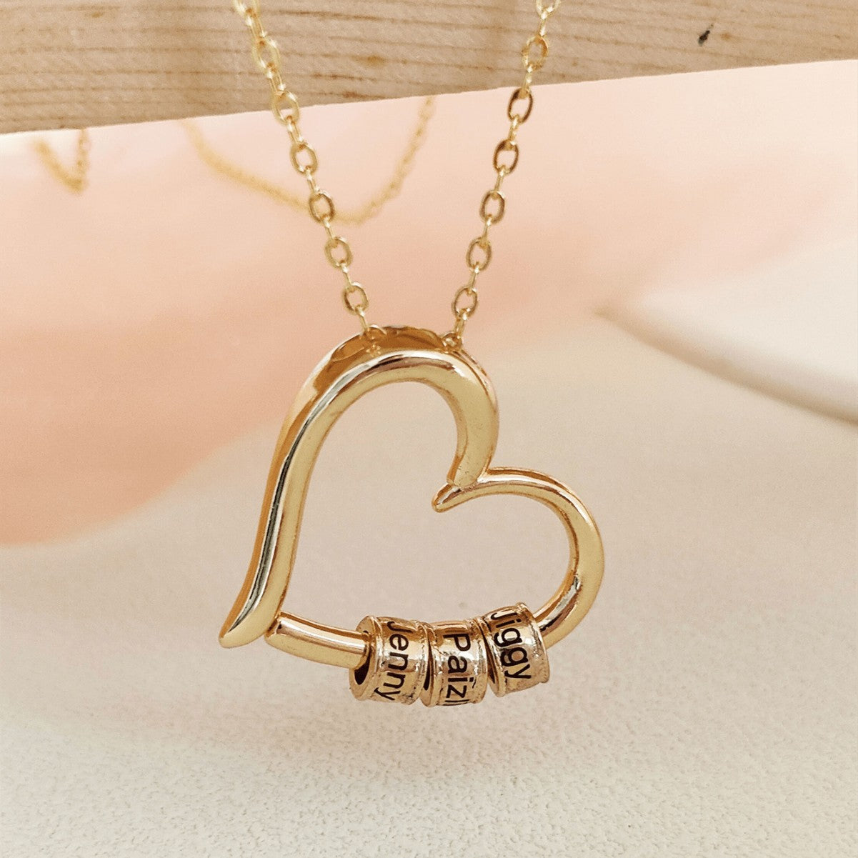 Collier Pendentif Cœur Gravé