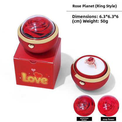 Rotating ring necklace box