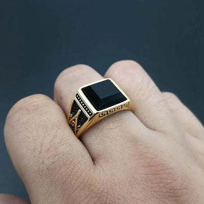 Bague Géométrique Rétro · Pierre d’Imitation