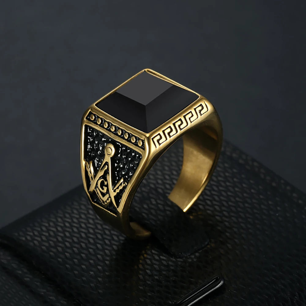Bague Géométrique Rétro · Pierre d’Imitation