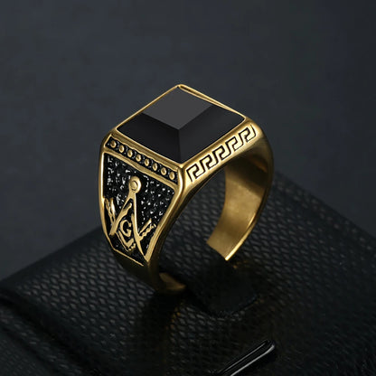 Bague Géométrique Rétro · Pierre d’Imitation