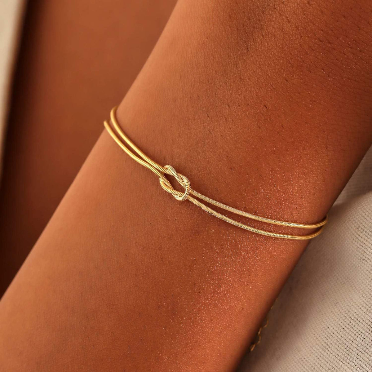 Bracelet Nœud d’Amour · Maille Serpent