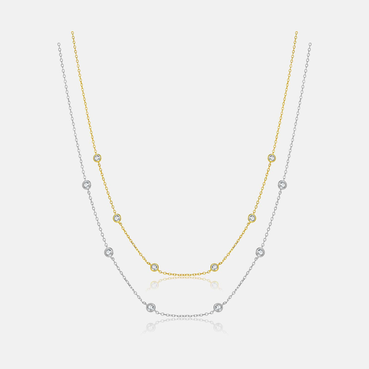 Collier Géométrique Scintillant · Finition Dorée ou Argentée