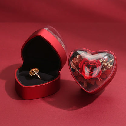 Heart-shaped ring box, single ring box