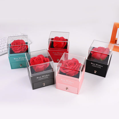 Rose Flower Jewelry Box, Necklace, Earrings, Bracelet, Jewelry Ring Box, Pendant, Bracelet, Jewelry Box, Drawer, Large Packaging Box