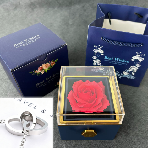 Coffret Rotatif & Collier Cœur · Sac Cadeau Inclus