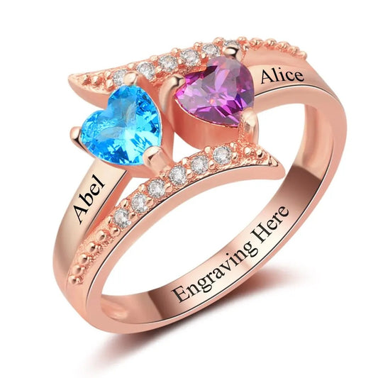 Bague Cœur Personnalisée · Pierre de Naissance