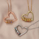 Collier Pendentif Cœur & Anneaux Gravés