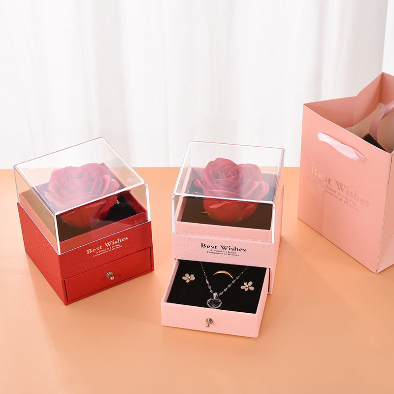 Valentine's Day rose acrylic jewelry gift box