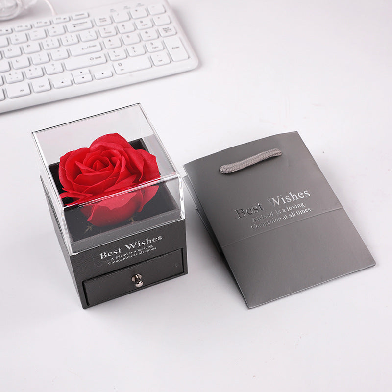Rose Flower Jewelry Box, Necklace, Earrings, Bracelet, Jewelry Ring Box, Pendant, Bracelet, Jewelry Box, Drawer, Large Packaging Box