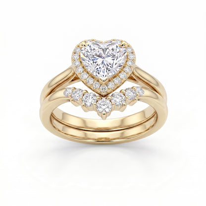 Women's heart-shaped zirconium ring