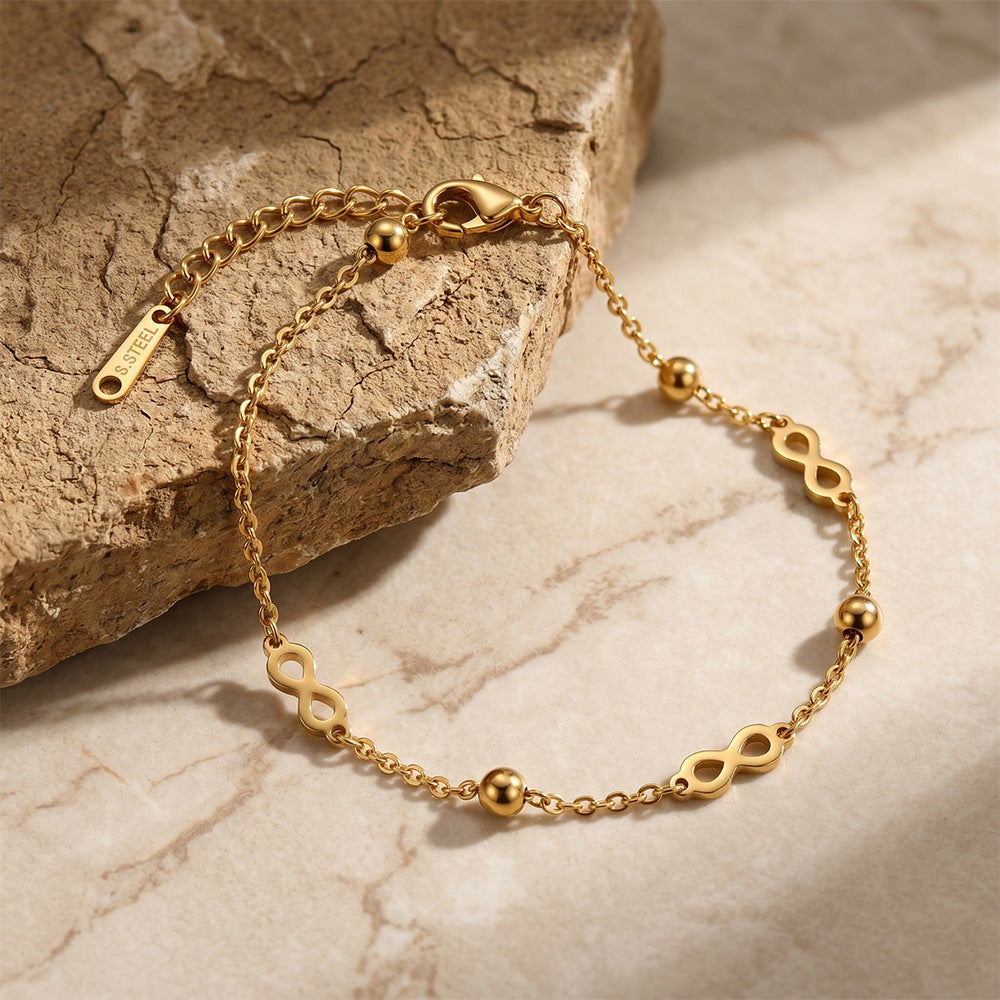 Bracelet Infini · Perles Dorées