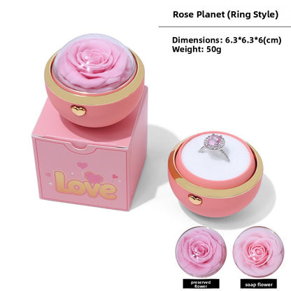 Rotating ring necklace box