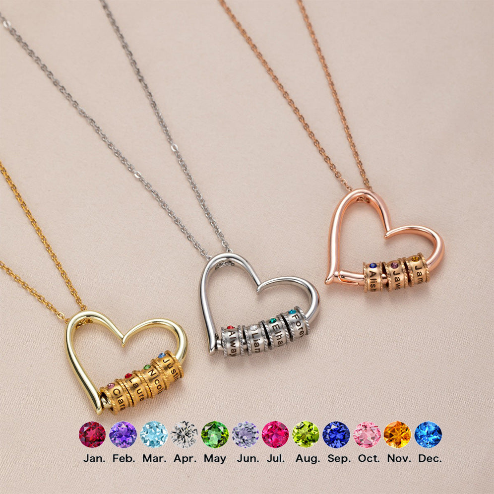Collier Pendentif Cœur Gravé
