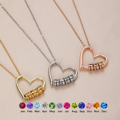Collier Pendentif Cœur Gravé