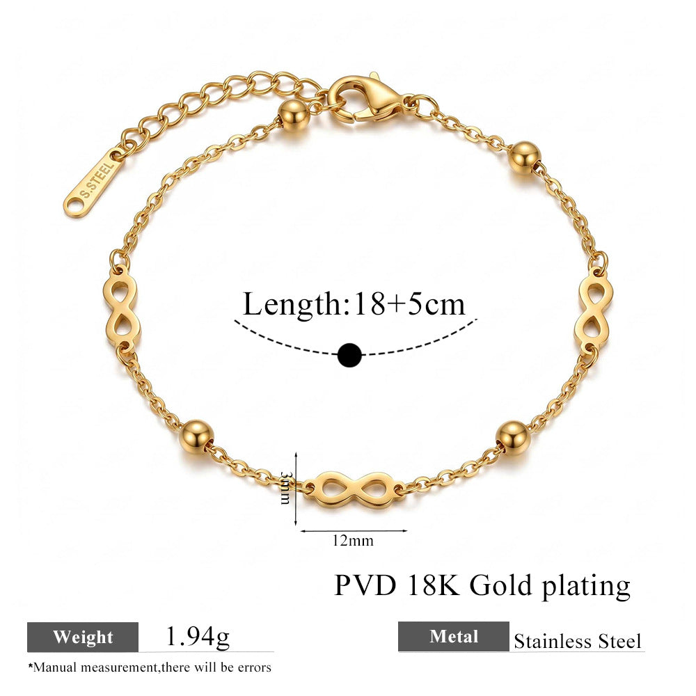 Bracelet Infini · Perles Dorées