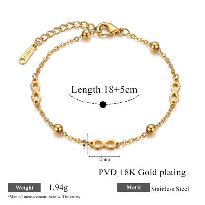 Bracelet Infini · Perles Dorées