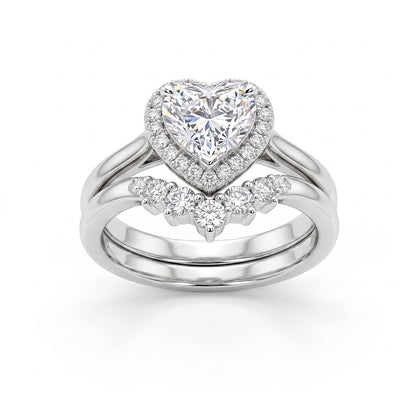 Women's heart-shaped zirconium ring