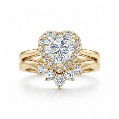 Women's heart-shaped zirconium ring